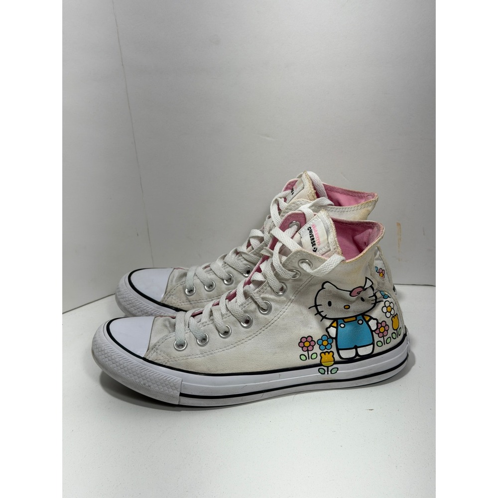 Converse Hello Kitty Chuck Taylor All Star High Top White Pink Shoes Womens sz 9
